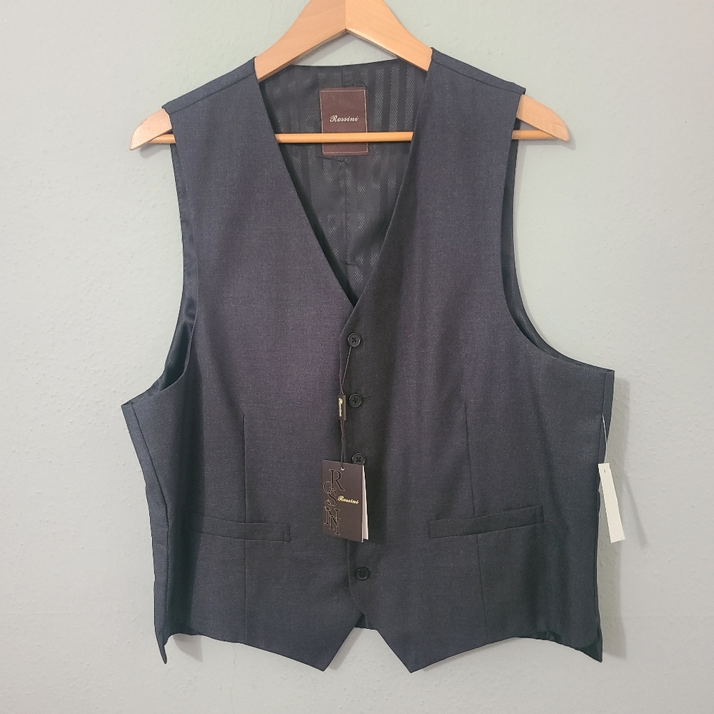 Rossine Men's Black Vest NWT‎ Size Large